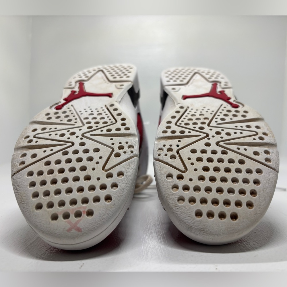 Kids Nike Air Jordan 6 Retro Carmine 13C Red White Black Youth Sneakers - Picture 9 of 11